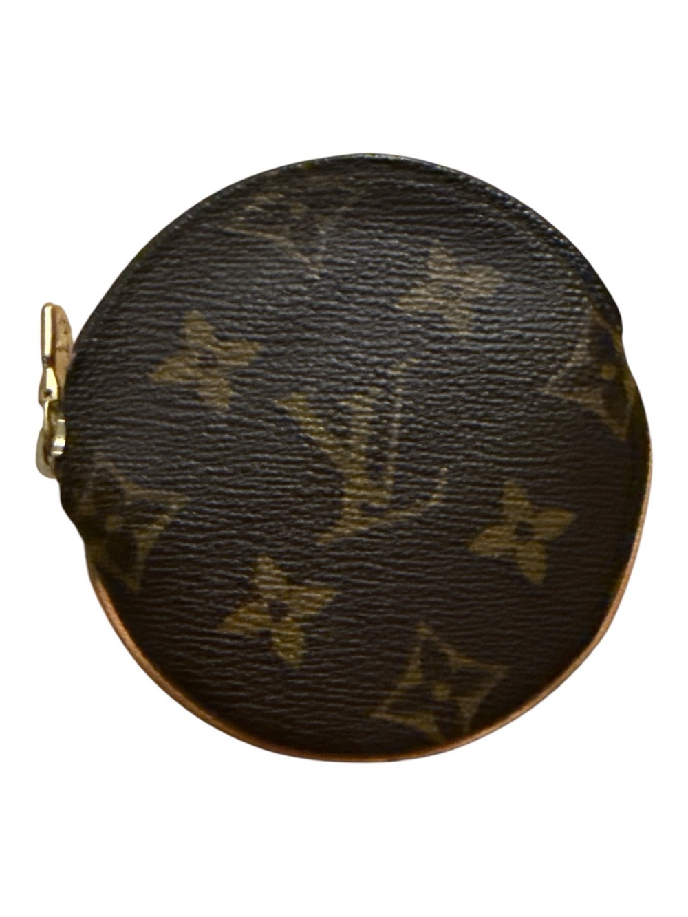Louis Vuitton Monogram Round Coin Pouch - Brown with Gold Hardware